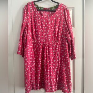 Boden Dress Women’s Size 18 Pink Geometric  A-line Mini Dress Tunic Spring